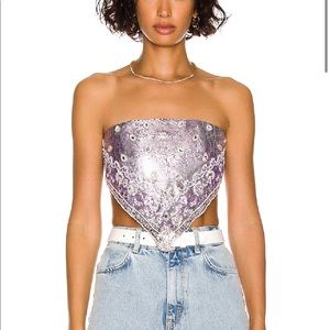 Retrofete Milos Embellished Chainmail Top